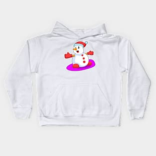 Snowman Snowboard Winter sports Kids Hoodie